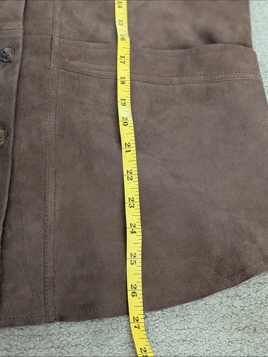 100% Suede Chore Jacket Brown Suede Women's Jacket - Picture 13 of 14